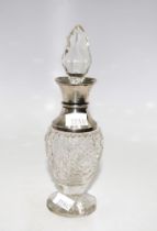 Sterling silver and cut crystal perfume bottle