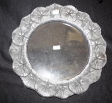 Large Lalique France crystal "Honfleur" leaf plate