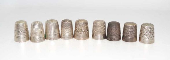 Nine vintage Dorcas thimbles