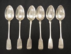 Group six antique sterling silver teaspoons