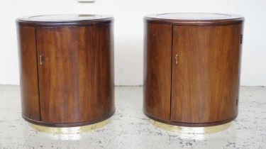 Two mirror top drum cabinets