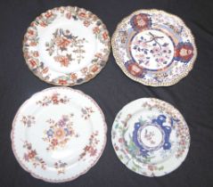 Group four antique painted ceramic plates