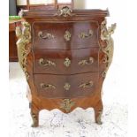 Louis style marble top Bombe commode