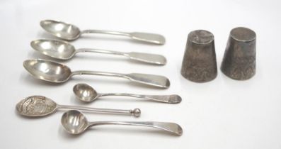 Group antique sterling silver cutlery pieces