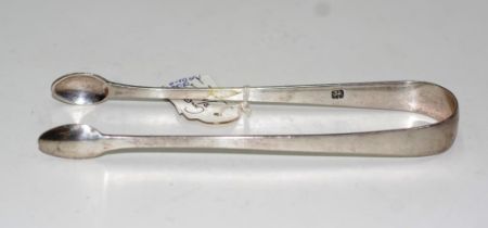 Pair George III sterling silver sugar nips