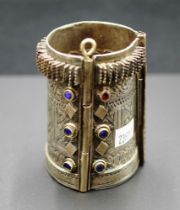 Tribal silver metal bangle