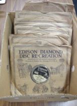 Nine antique Edison diamond disk records