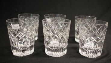 Set six cut crystal whisky glasses