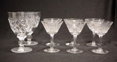 Group cut crystal wine glasses