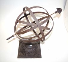 Wrought iron spherical sculpture & stand