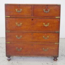 19th century campaign chest of drawers