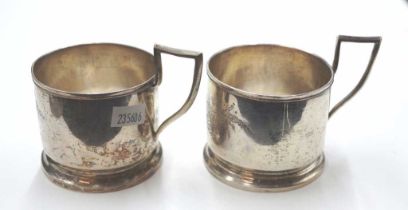 Pair of Middle Eastern silver cup holders