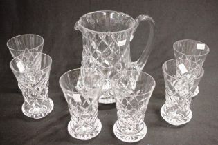 Seven piece cut crystal drink set