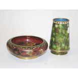 Chinese Cloisonne vase and bowl