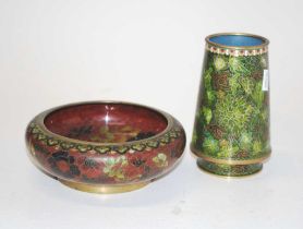 Chinese Cloisonne vase and bowl