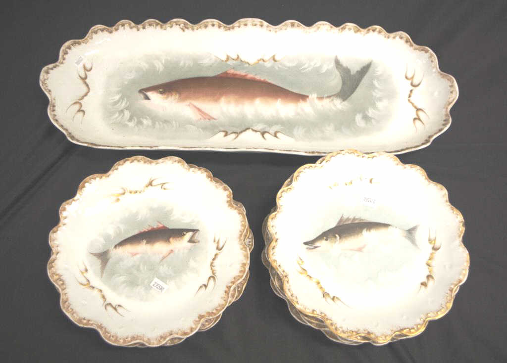 Limoges France Depose porcelain fish set