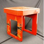 Japanese decorated lacquer tray table