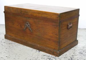 Antique wooden blanket storage trunk