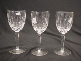 Three Waterford crystal "Kildare" claret glasses