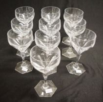 Set Val St Lambert crystal wine glasses