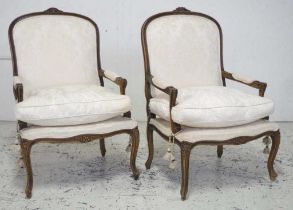 Louis XV style Bergere armchairs