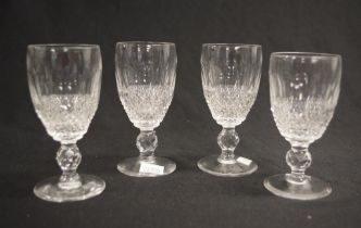 Four Waterford Crystal 'Colleen' sherry glasses