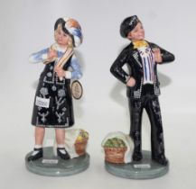 Royal Doulton Pearly girl and boy figurines