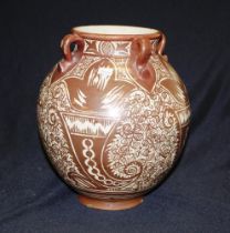 Antique Hispano-Moresque earthenware Orza jar