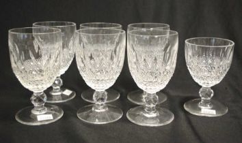 Seven Waterford Crystal 'Colleen' wine glasses