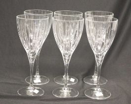 Six Royal Doulton linear wine glasses