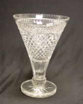 Good large cut crystal vase