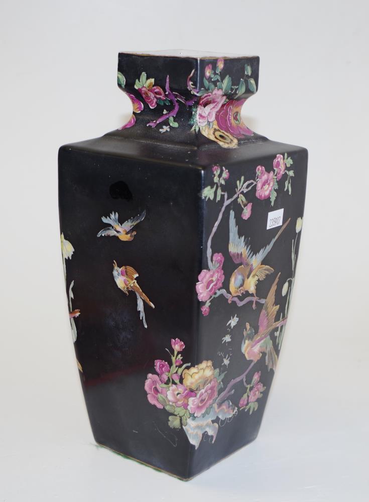 Large English bird & floral decorated vase - Image 2 of 4