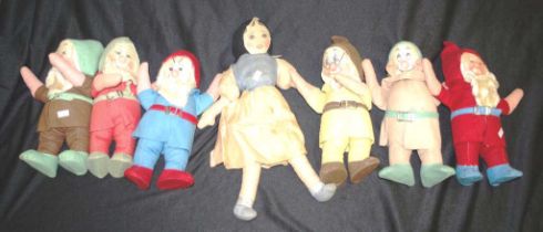 1930's Snow white & 6 dwarfs doll set