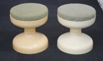 Two mid century plastic stools