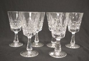 Set six Waterford 'Kylemore' crystal wine glasses