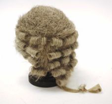 Barrister's horsehair wig & stand