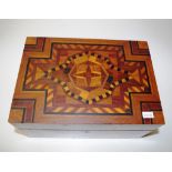 Antique inlaid specimen wood sewing box