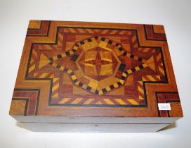 Antique inlaid specimen wood sewing box