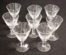 Set eight ERII Coronation commemorative glasses