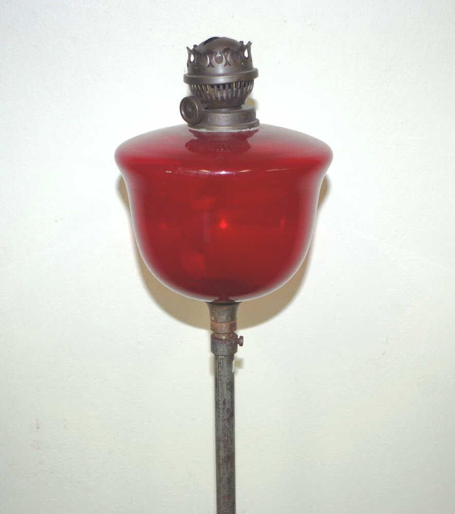 Lithgow ruby glass and metal floor lamp - Image 2 of 4