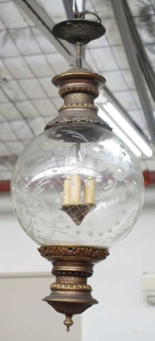 19th century style 3 globe pendant light
