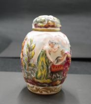 Naples Italian lidded jar