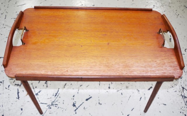 Mid C20th Norwegian teak folding sofa table - Image 2 of 6