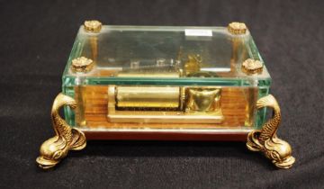 Vintage Reuge Switzerland glass case music box