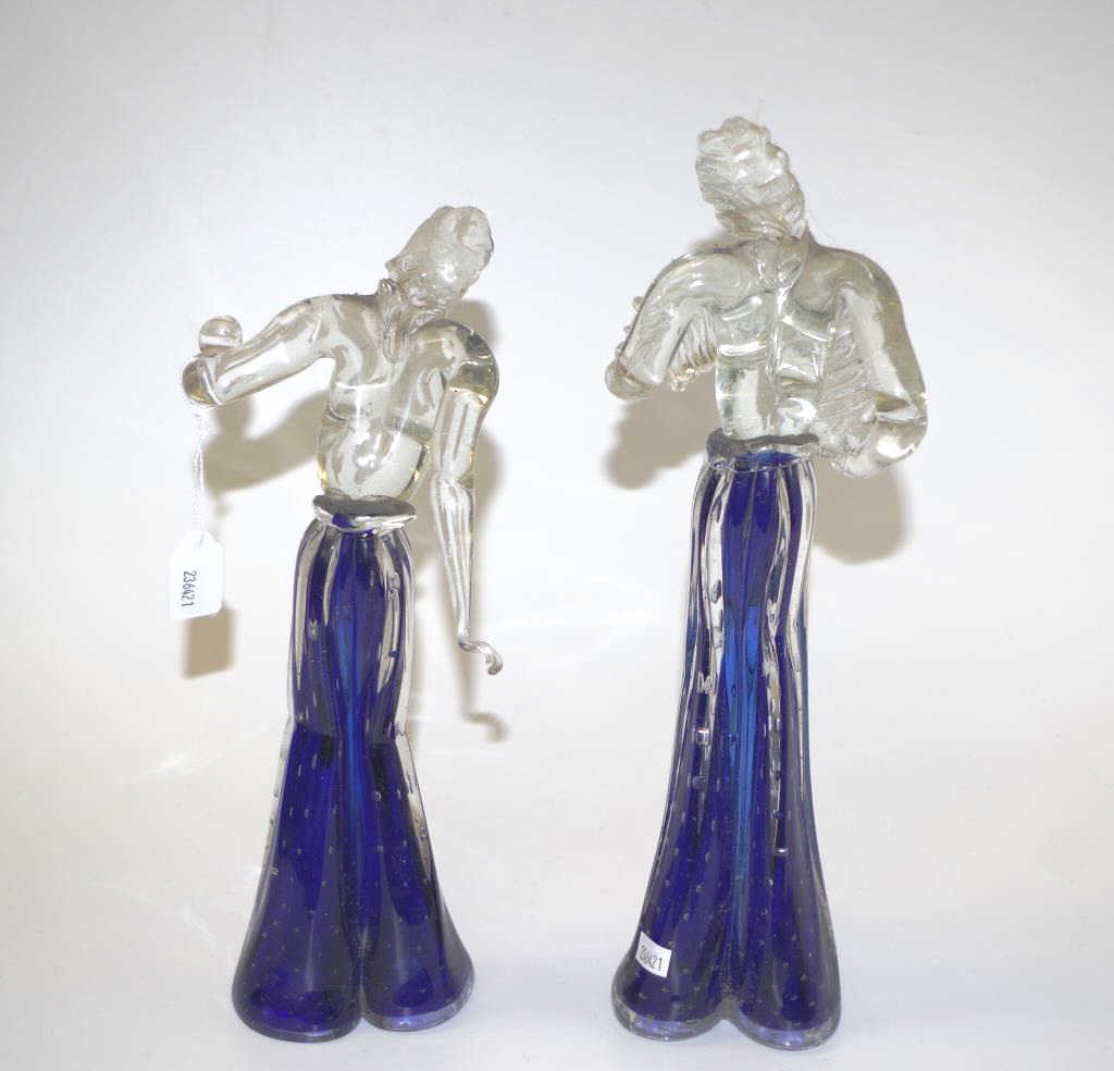 Good pair Murano glass musician & dancer figures - Image 3 of 3