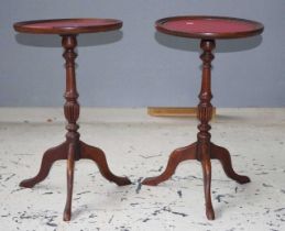 Pair circular occasional wine tables