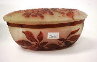 Good Galle France decorated glass lidded casket