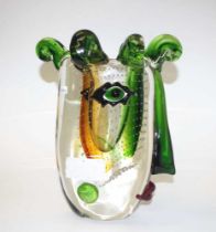 Good Murano glass Picasso head face vase