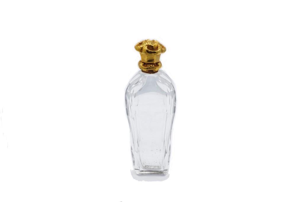 Antique 18ct yellow gold & glass perfume