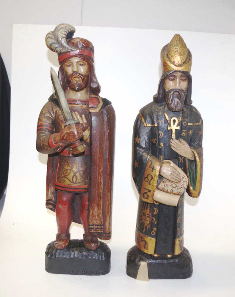 Five carved wood traditional figures - Image 4 of 6